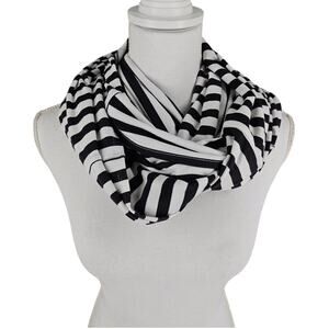 LULULEMON WOMENS VINYASA ZIPS SCARF APEX BLACK WHITE - SWEAT WICKING - ONE SIZE